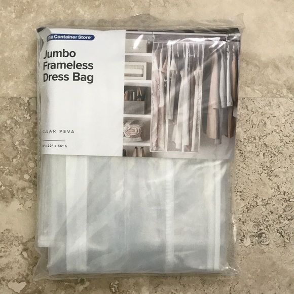 The Container Store Other - NWT! The Container Store Jumbo Frameless Dress Bag Clear Peva 24”x22”x56”h